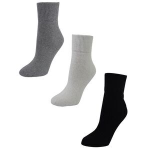 Mens 3-Pack Black White Gray Diabetic Ankle Socks